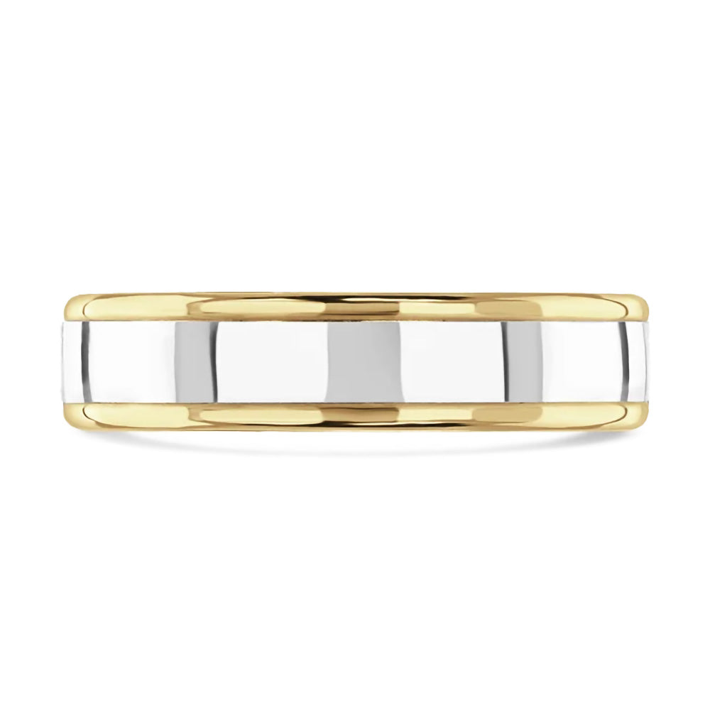 18ct Yellow Gold And Platinum 3.5mm Ladies Wedding Ring
