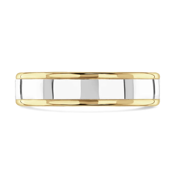 18ct Yellow Gold And Platinum 3.5mm Ladies Wedding Ring