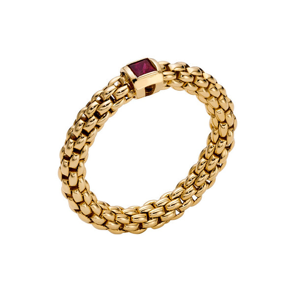 fope 18ct yellow gold souls ruby ring