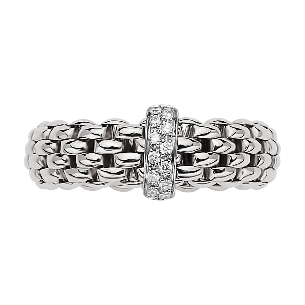 FOPE 18ct White Gold Vendome Flex-It 0.10ct Diamond Ring 55902AX_BB_B_XBX