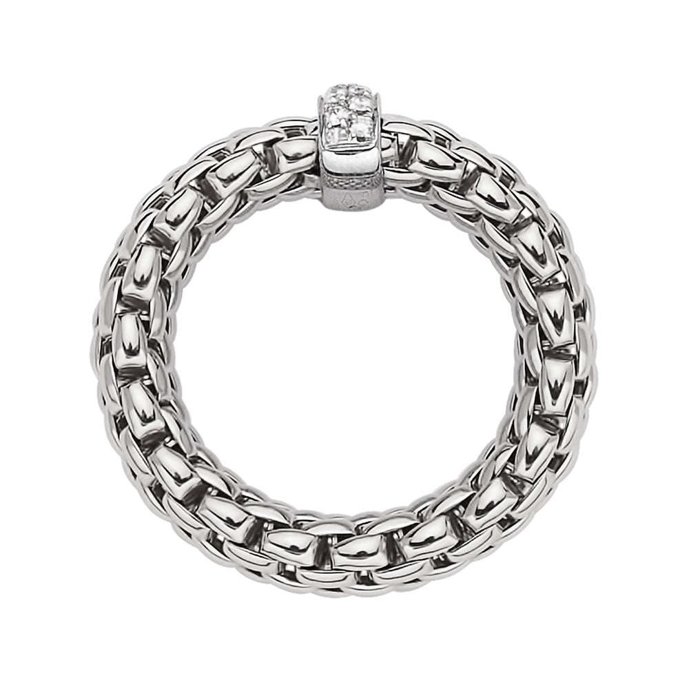 FOPE 18ct White Gold Vendome Flex-It 0.10ct Diamond Ring 55902AX_BB_B_XBX