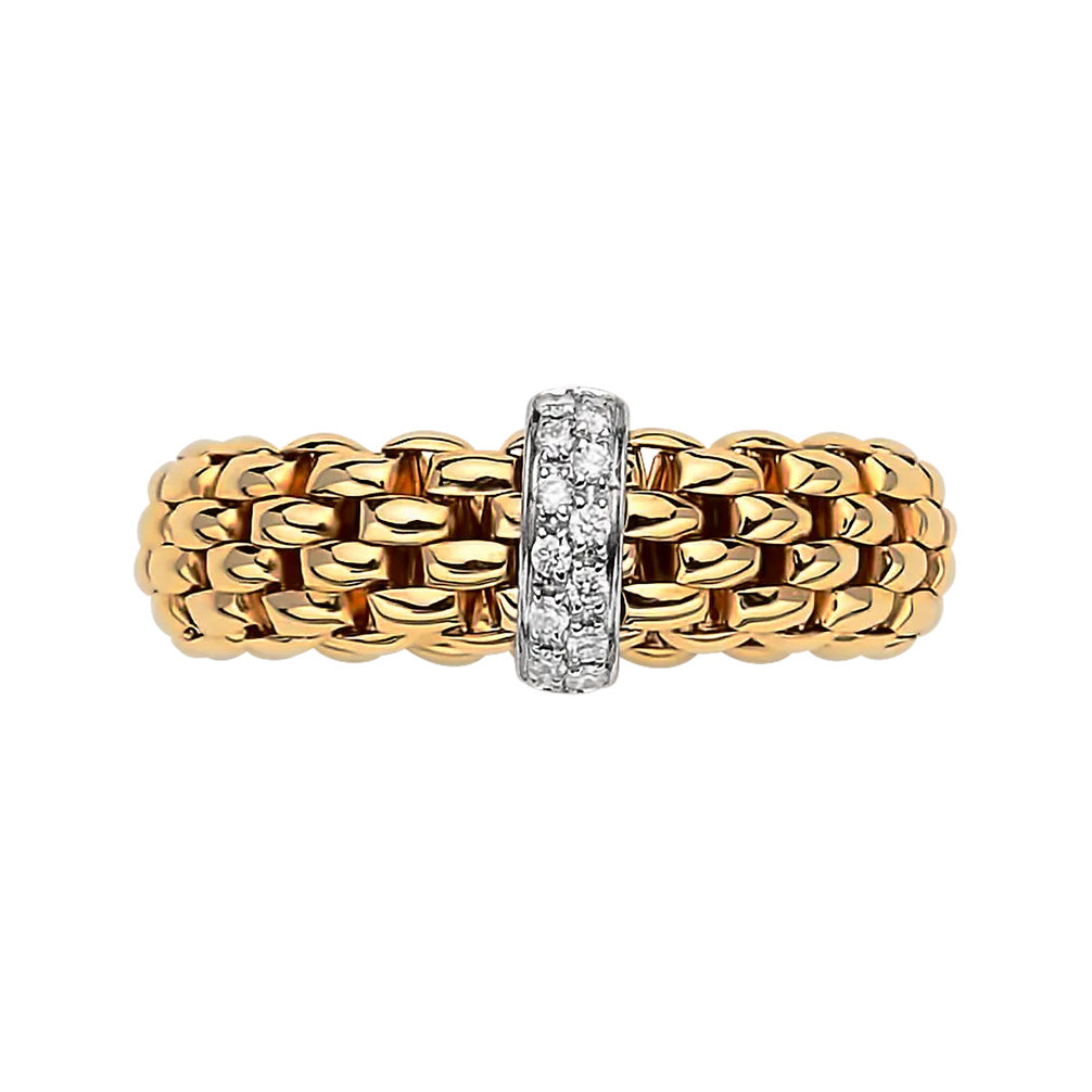 FOPE 18ct Yellow Gold Vendome Flex-It 0.10ct Diamond Ring 55902AX_BB_G_XBX