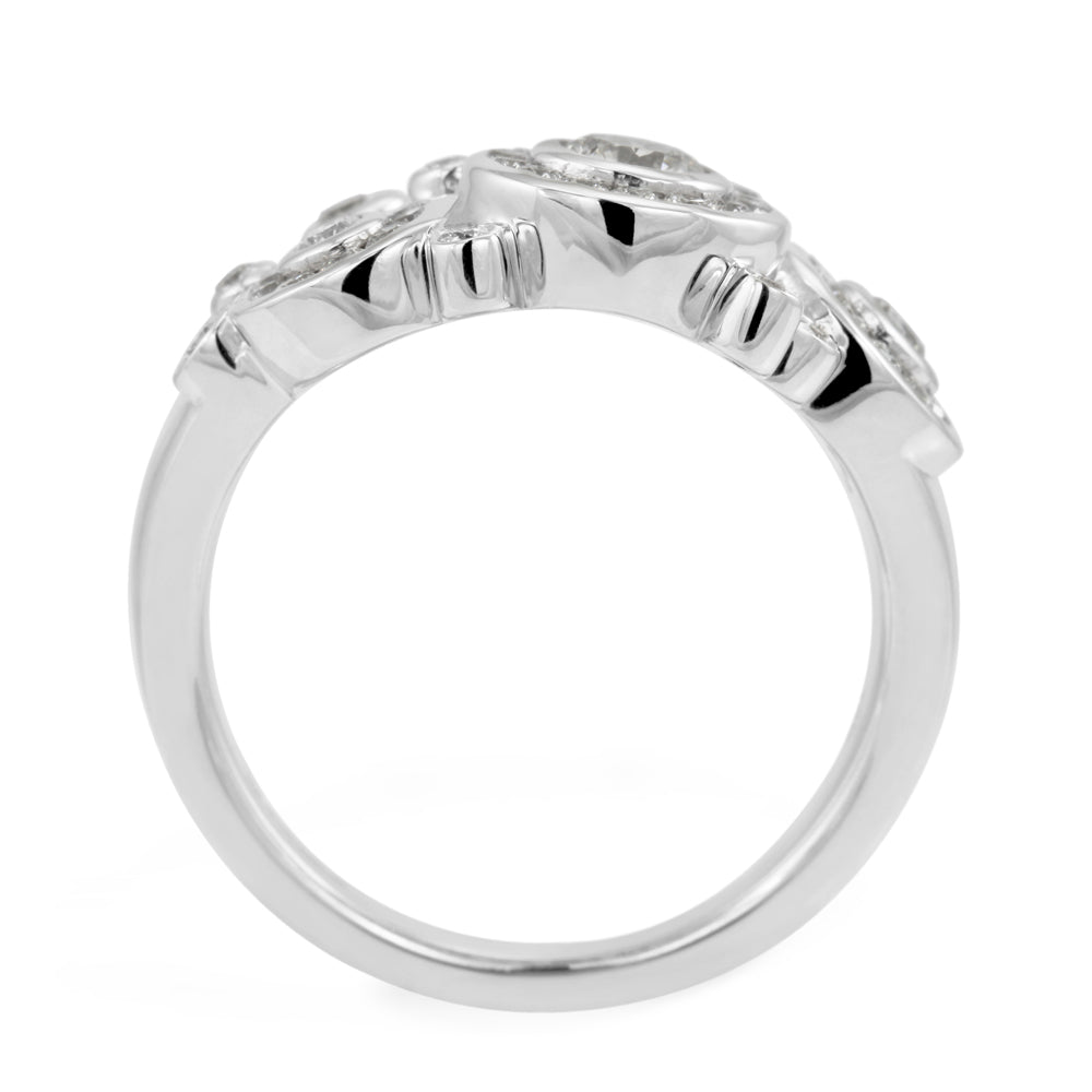 18ct White Gold 1.12ct Round Brilliant Cut Diamond Bubble Halo Ring