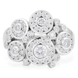 18ct White Gold 1.12ct Round Brilliant Cut Diamond Bubble Halo Ring