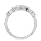 18ct White Gold 0.71ct Baguette And Round Brilliant Cut Diamond Zig Zag Fancy Ring
