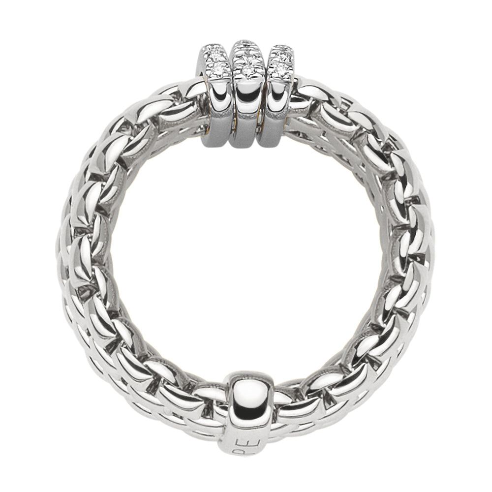 FOPE 18ct White Gold Panorama Flex-It 0.23ct Diamond Ring 58704AX_PB_B_BBB