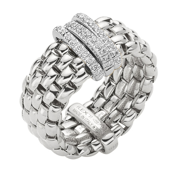 FOPE 18ct White Gold Panorama Flex-It 0.23ct Diamond Ring 58704AX_PB_B_BBB