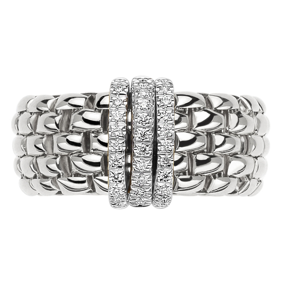 FOPE 18ct White Gold Panorama Flex-It 0.23ct Diamond Ring 58704AX_PB_B_BBB