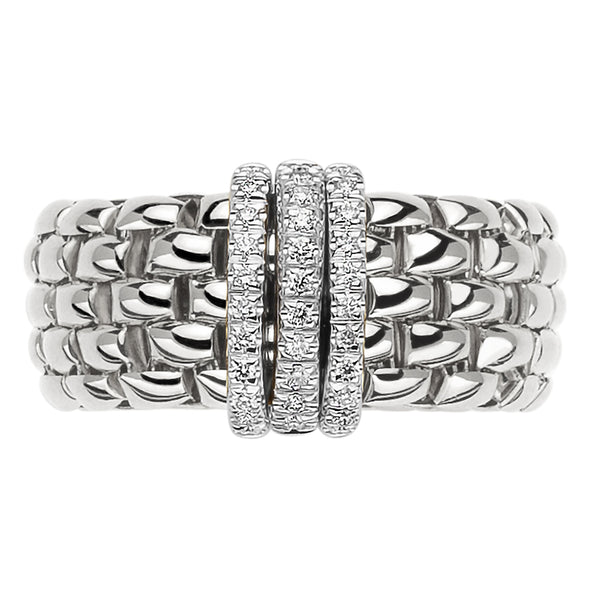 FOPE 18ct White Gold Panorama Flex-It 0.23ct Diamond Ring 58704AX_PB_B_BBB