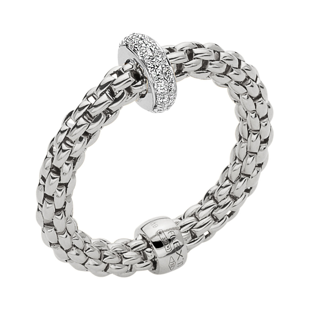 FOPE 18ct White Gold Prima 0.18ct Diamond Ring 74508AX_BB_B_XBX