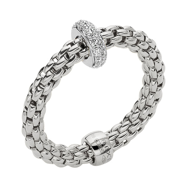 FOPE 18ct White Gold Prima 0.18ct Diamond Ring 74508AX_BB_B_XBX