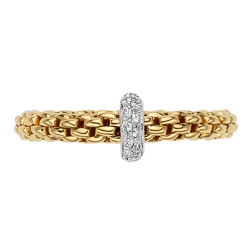 FOPE 18ct Yellow Gold Prima 0.18ct Diamond Ring 74508AX_BB_G_XBX