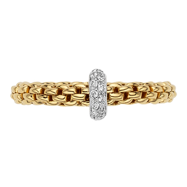 FOPE 18ct Yellow Gold Prima 0.18ct Diamond Ring 74508AX_BB_G_XBX