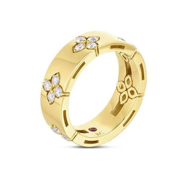 roberto coin 18ct yellow gold 0.19ct diamond love in verona ring