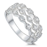 18ct White Gold 0.75ct Triple Row Diamond Ring