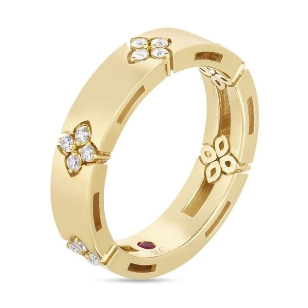 Roberto Coin 18ct Yellow Gold 0.19ct Diamond Love In Verona Ring ADR888RI2013