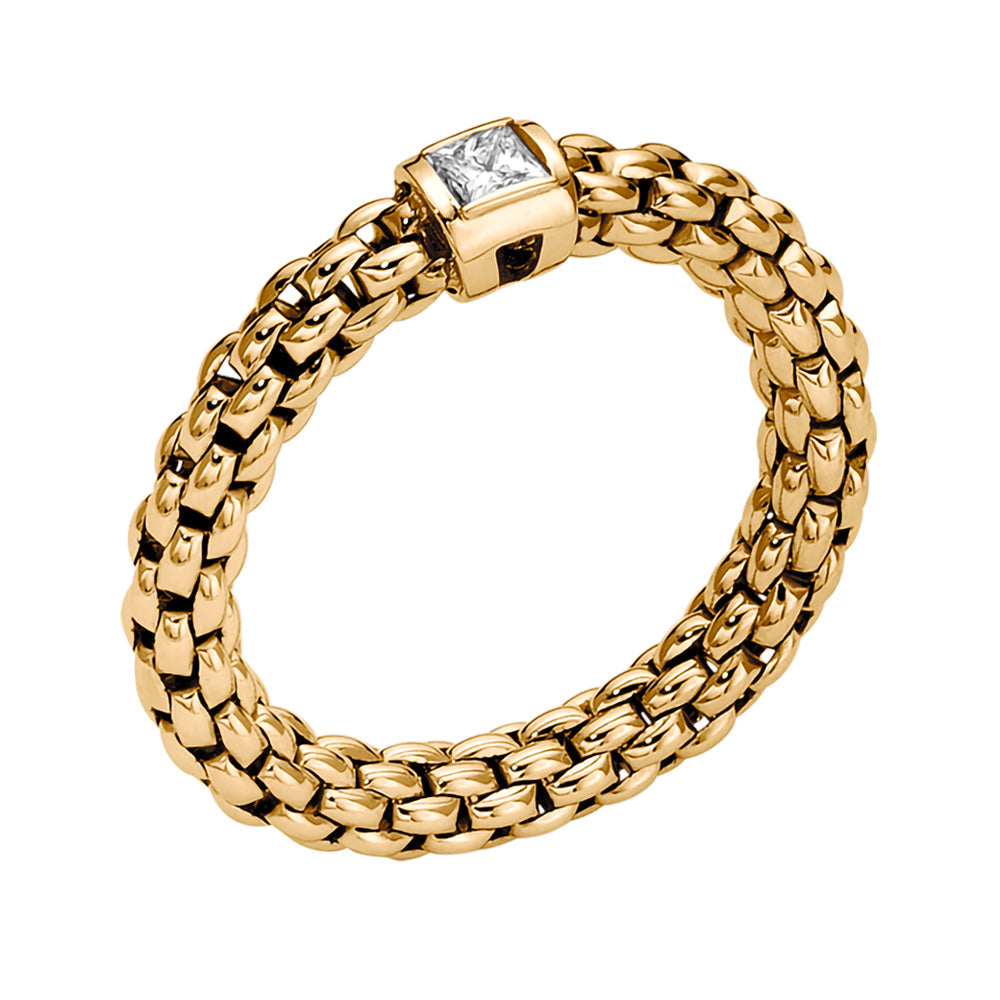 FOPE 18ct Yellow Gold Souls 0.09ct Diamond Ring 09E08AX_BB_G_XGX