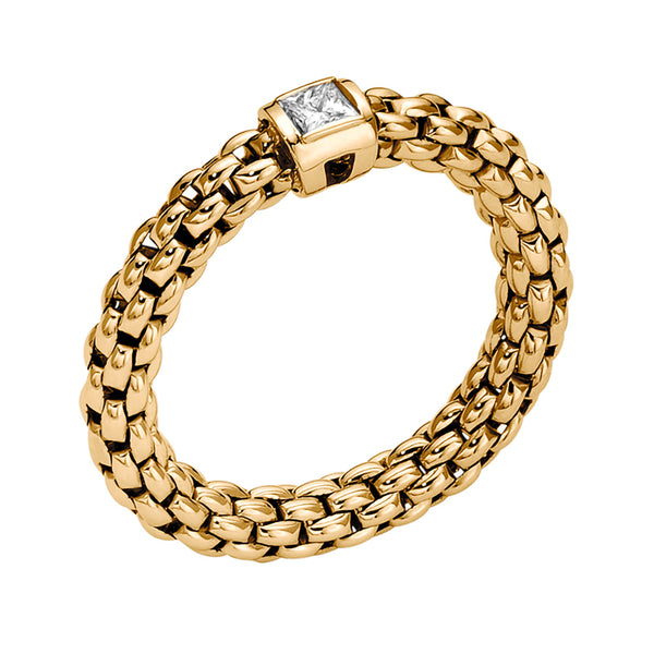 FOPE 18ct Yellow Gold Souls 0.09ct Diamond Ring 09E08AX_BB_G_XGX