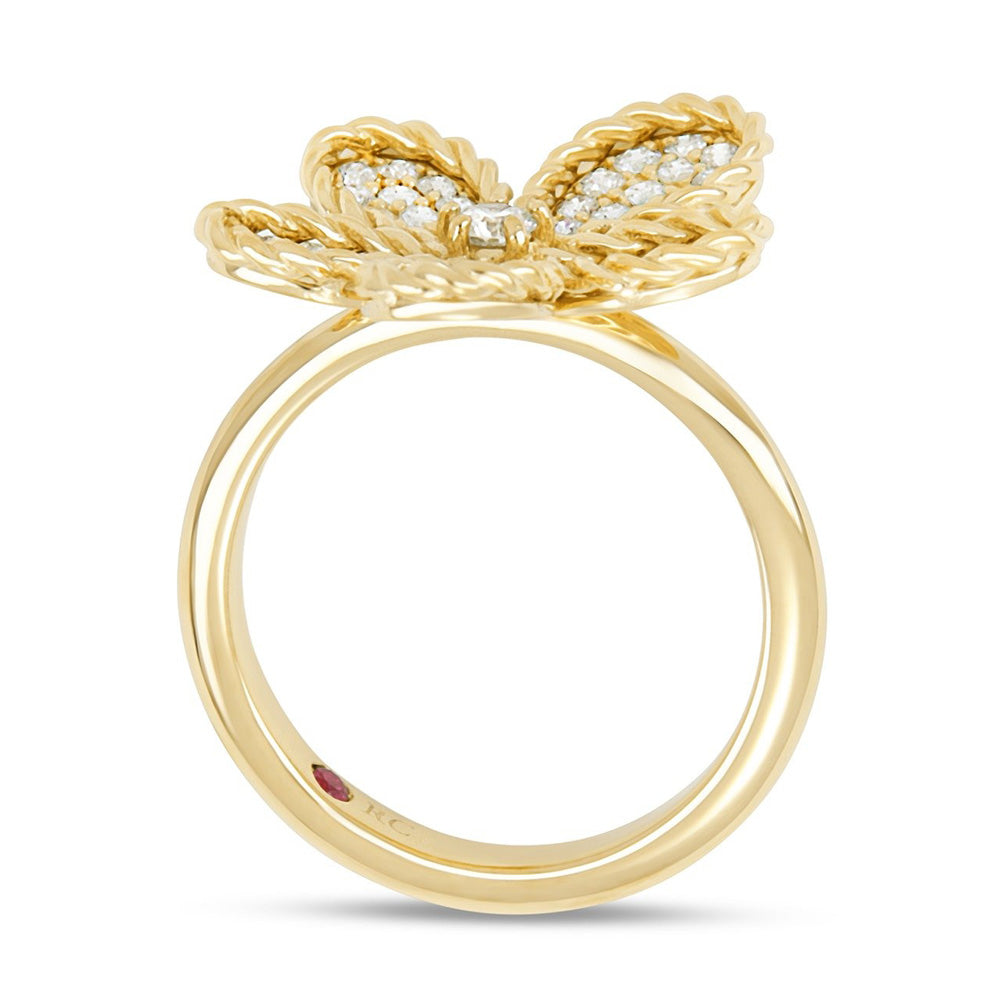 Roberto Coin 18ct Yellow Gold 0.64ct Diamond Jasmine Ring ADR777RI3725