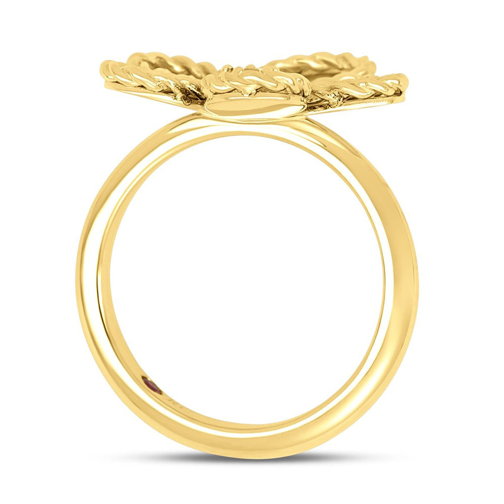 Roberto Coin 18ct Yellow Gold 0.06ct Diamond Jasmine Ring ADR777RI3646