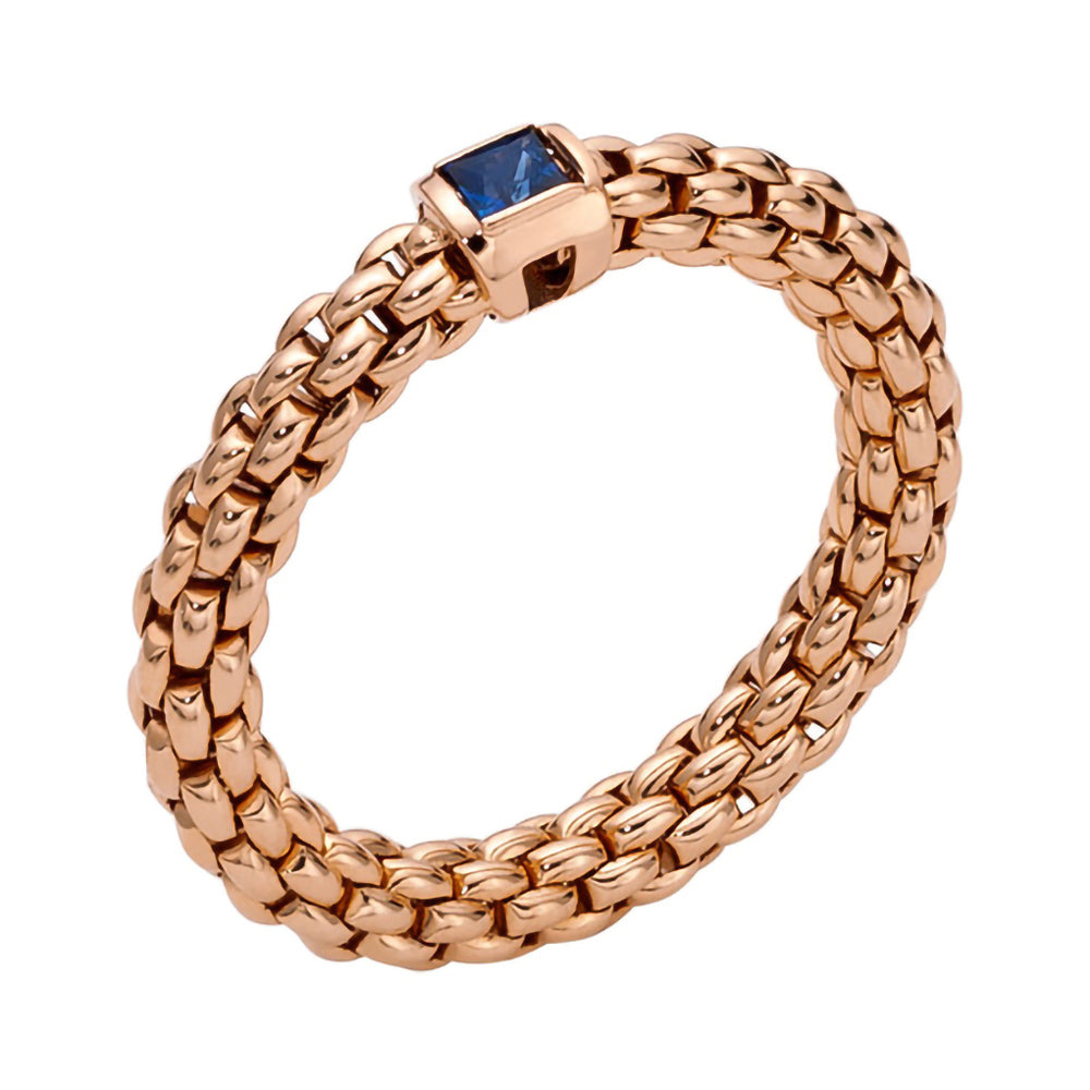 FOPE 18ct Rose Gold Souls Blue Sapphire Ring 09E08AX_B2_R_XRX