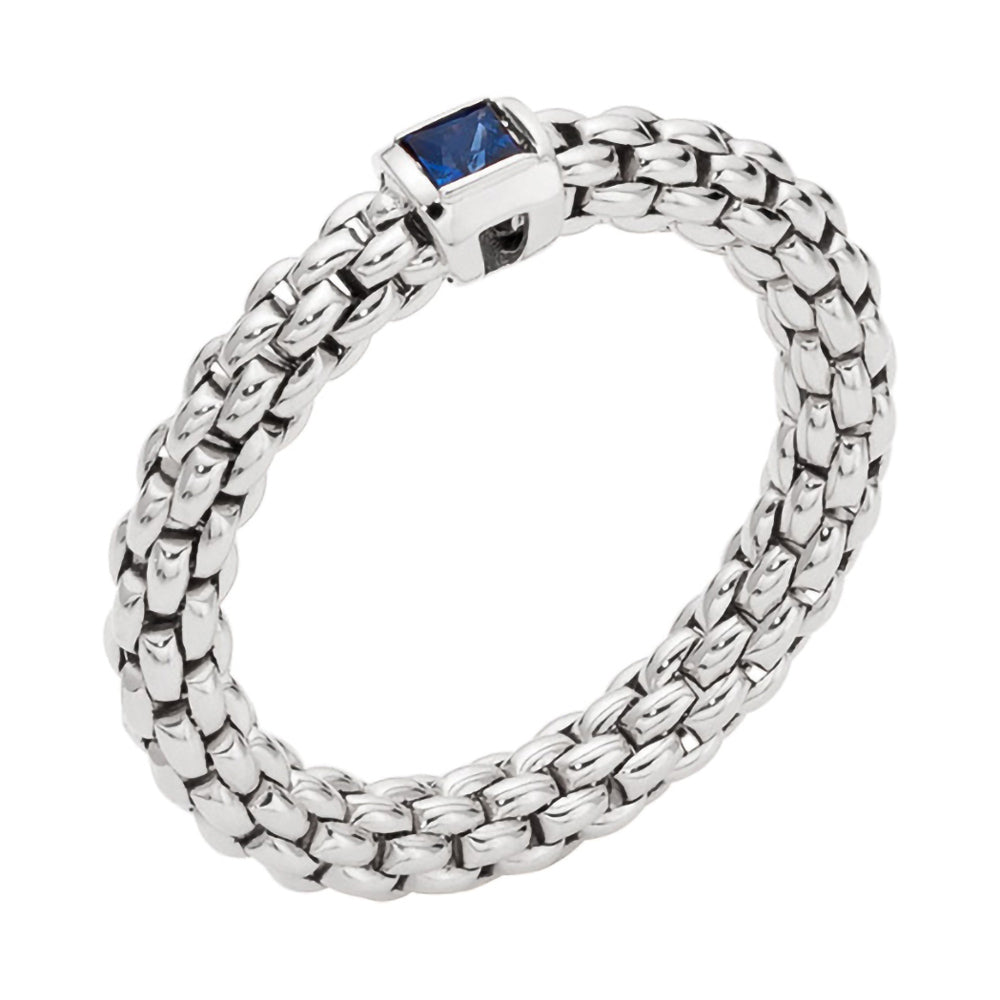 FOPE 18ct White Gold Souls Blue Sapphire Ring 09E08AX_B2_B_XBX