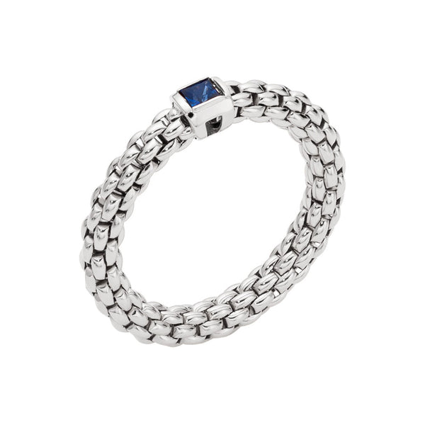 FOPE 18ct White Gold Souls Blue Sapphire Ring 09E08AX_B2_B_XBX