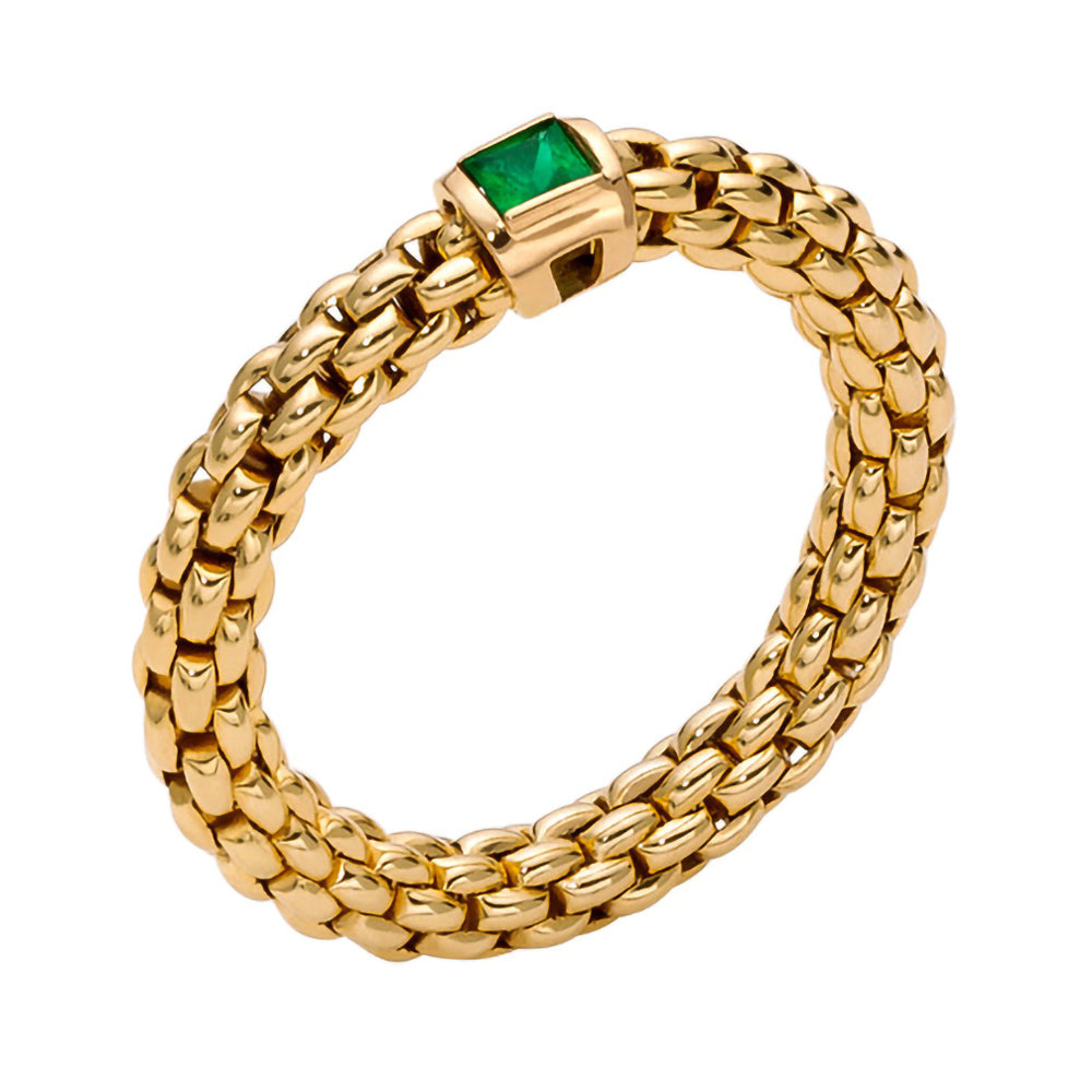 FOPE 18ct Yellow Gold Souls Emerald Ring 09E08AX_B6_G_XGX