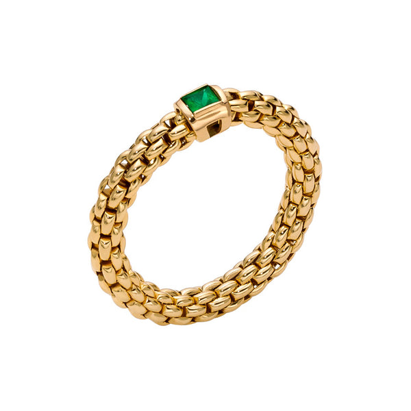 fope 18ct yellow gold souls emerald ring