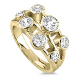 18ct Yellow Gold 1.00ct Seven Stone Diamond Bubble Ring