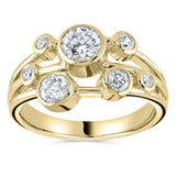 18ct Yellow Gold 1.00ct Seven Stone Diamond Bubble Ring