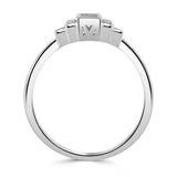 18ct White Gold 0.46ct Baguette And Round Brilliant Cut Diamond Fancy Ring