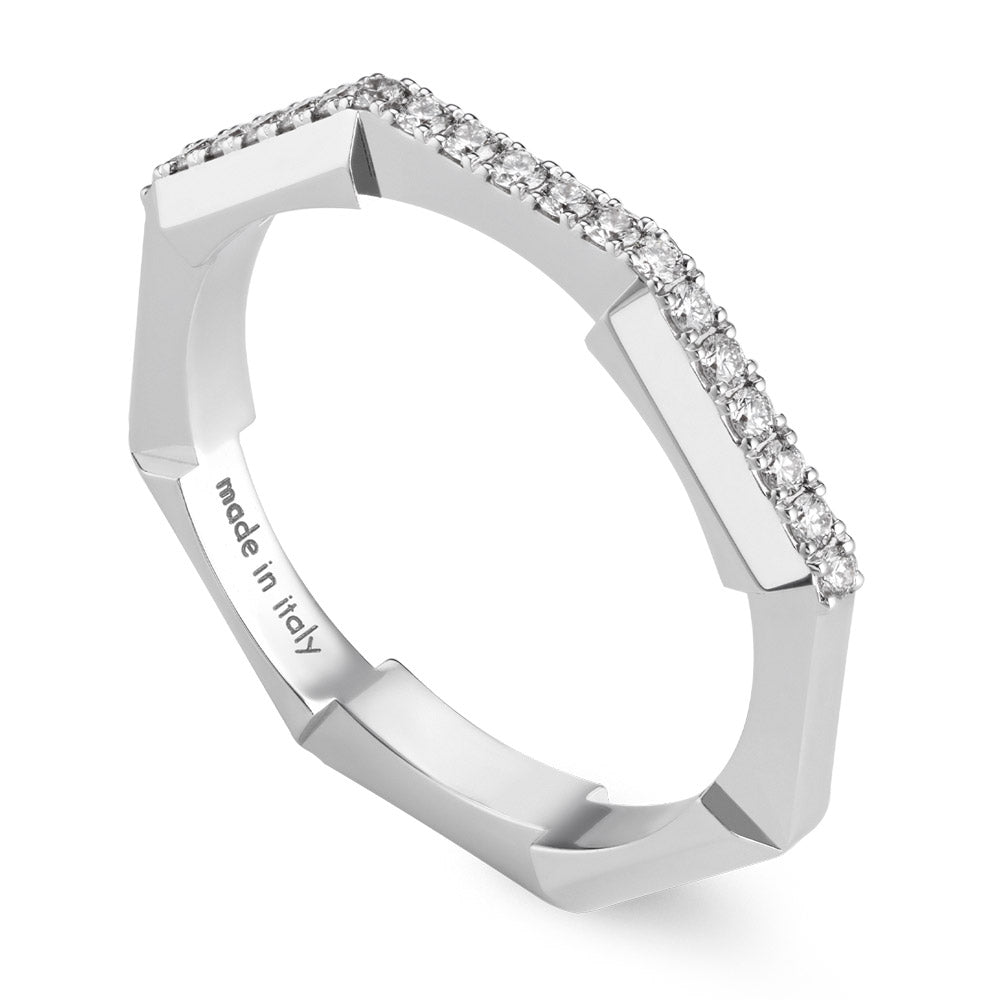 Gucci Link To Love 18ct White Gold Diamond Ring YBC662140001