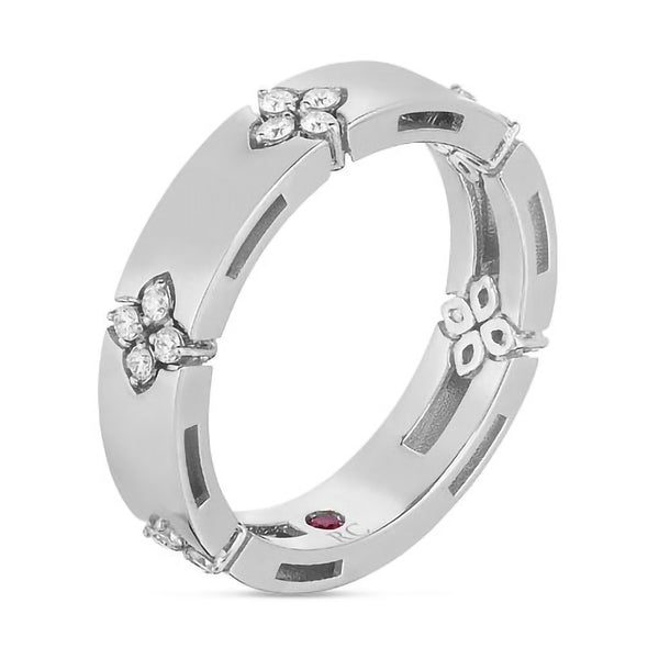 Roberto Coin 18ct White Gold 0.19ct Diamond Love In Verona Ring ADR888RI2013