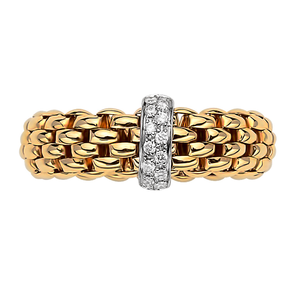 FOPE 18ct Yellow Gold Vendome Flex-It 0.10ct Diamond Ring 55902AX_BB_G_XBX