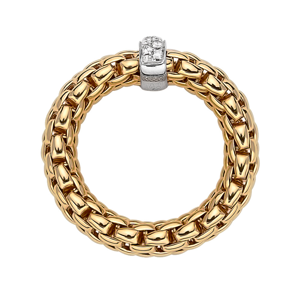 FOPE 18ct Yellow Gold Vendome Flex-It 0.10ct Diamond Ring 55902AX_BB_G_XBX