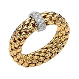 FOPE 18ct Yellow Gold Vendome Flex-It 0.10ct Diamond Ring 55902AX_BB_G_XBX