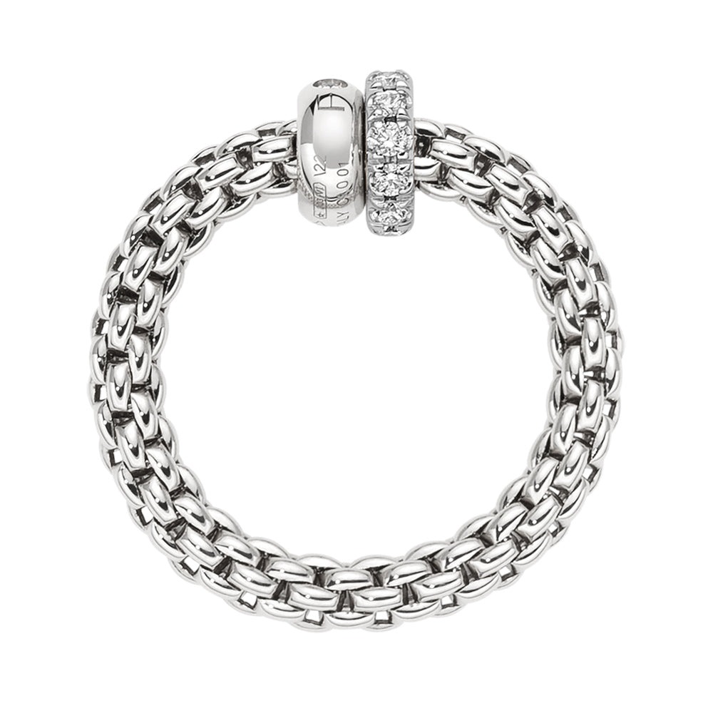 FOPE 18ct White Gold Solo Flex-It 0.17ct Diamond Ring 62408AX_PB_B_BBX