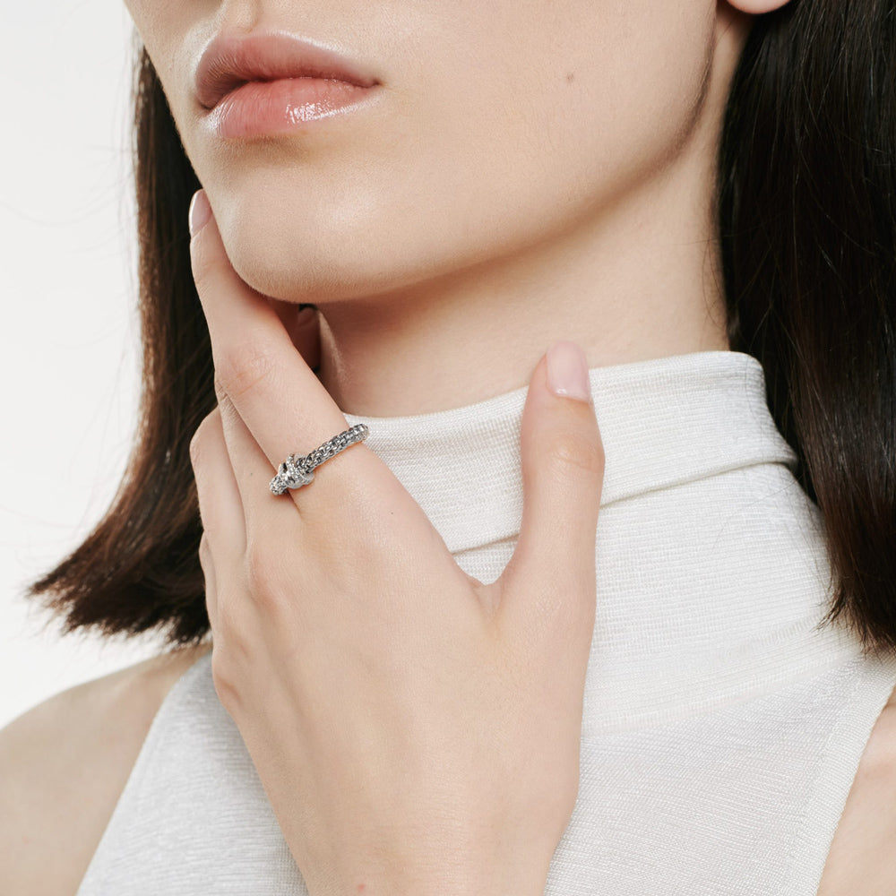 FOPE 18ct White Gold Solo Flex-It 0.17ct Diamond Ring 62408AX_PB_B_BBX