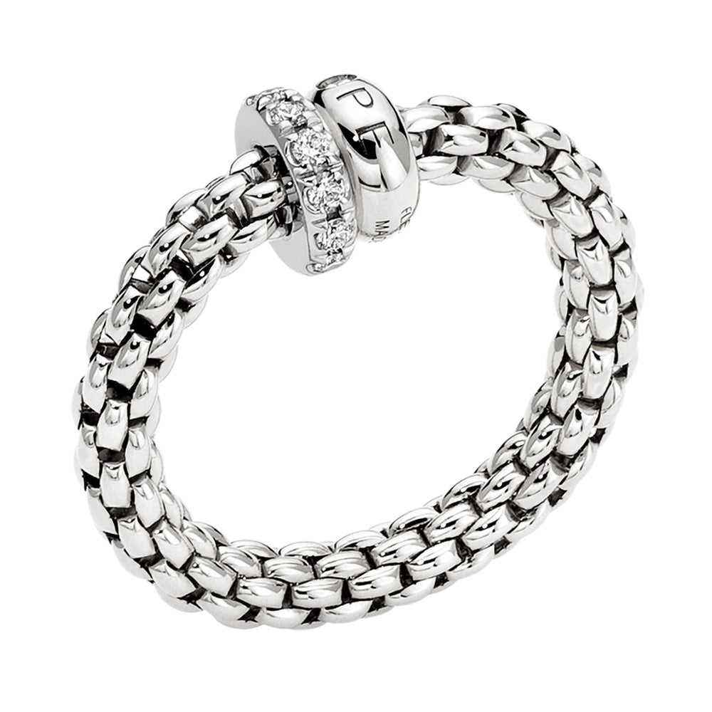 FOPE 18ct White Gold Solo Flex-It 0.17ct Diamond Ring 62408AX_PB_B_BBX