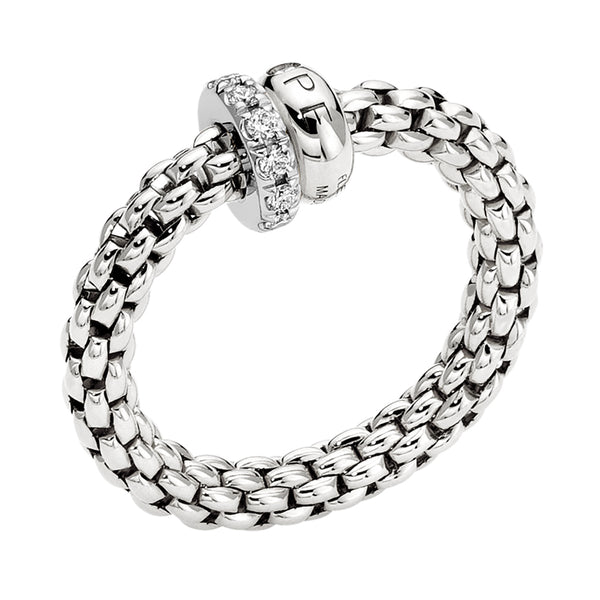 FOPE 18ct White Gold Solo Flex-It 0.17ct Diamond Ring 62408AX_PB_B_BBX