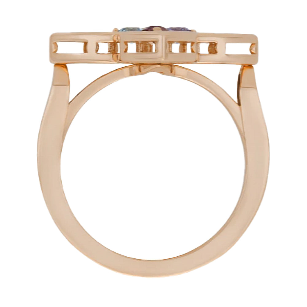 Roberto Coin 18ct Rose Gold 0.35ct Diamond And 0.19ct Mixed Gemstone Venetian Princess Carnival Ring ADV777RI3648