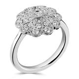 Platinum 0.78ct Round Brilliant Cut Diamond Art Deco Ring