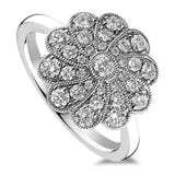 Platinum 0.78ct Round Brilliant Cut Diamond Art Deco Ring