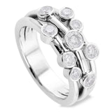 Platinum 1.59ct Nine Stone Diamond Bubble Ring