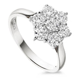 Platinum 2.04ct Diamond Daisy Cluster Ring
