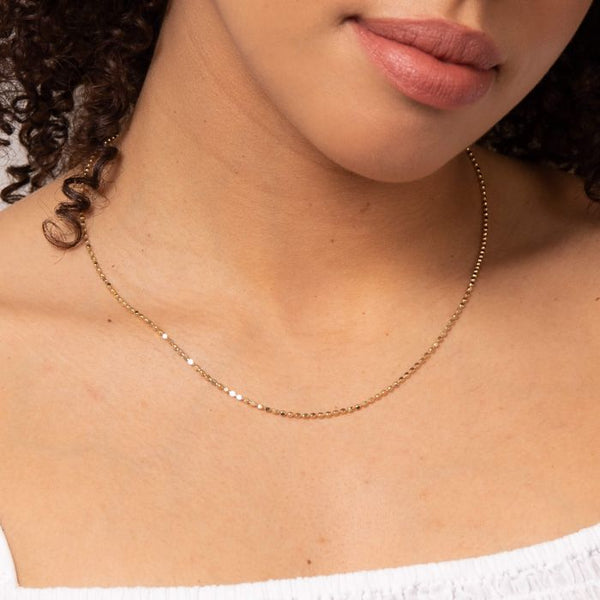 9ct Yellow Gold Diamond Cut Chain Necklace GN388