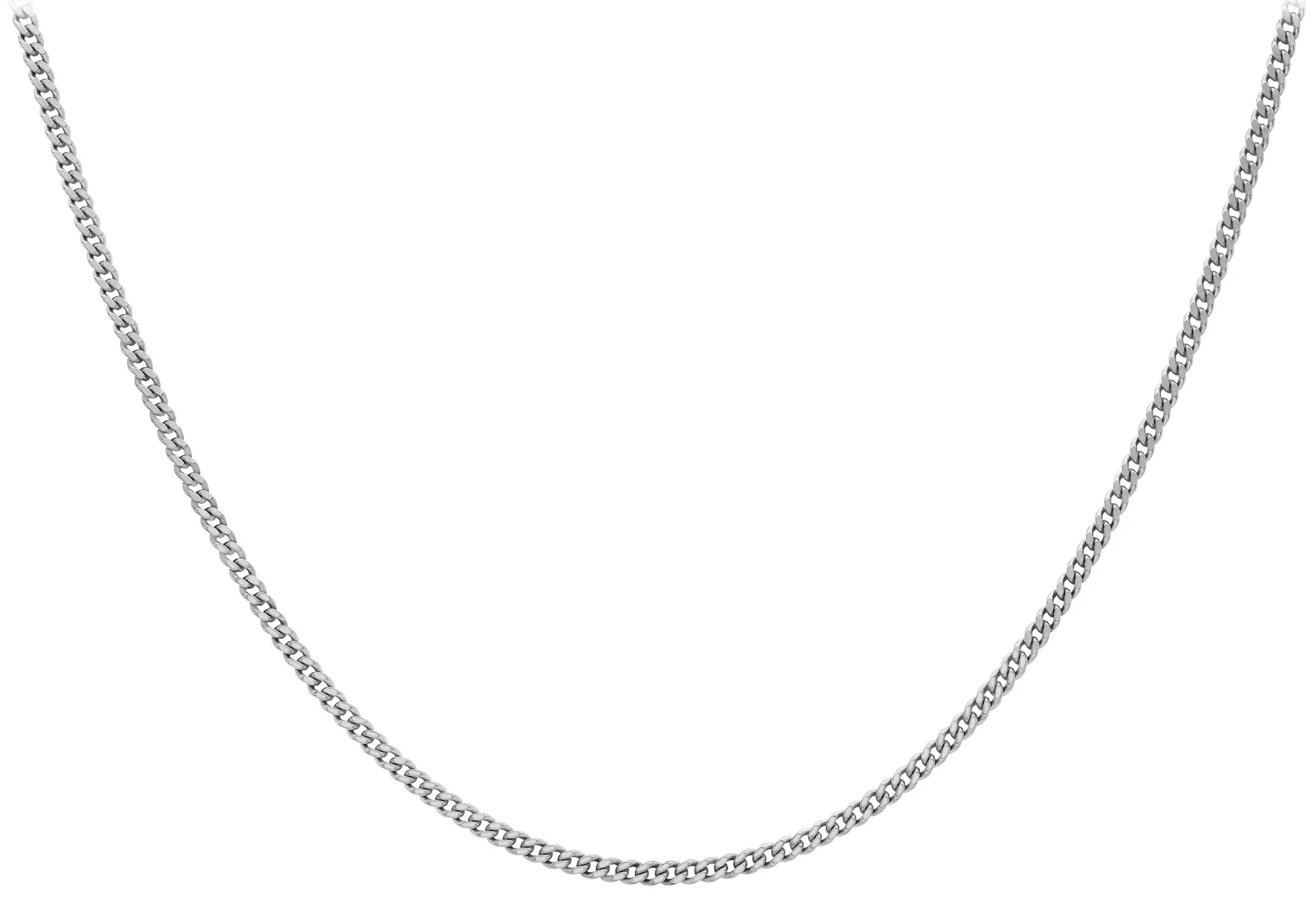 9ct White Gold Adjustable Curb Chain