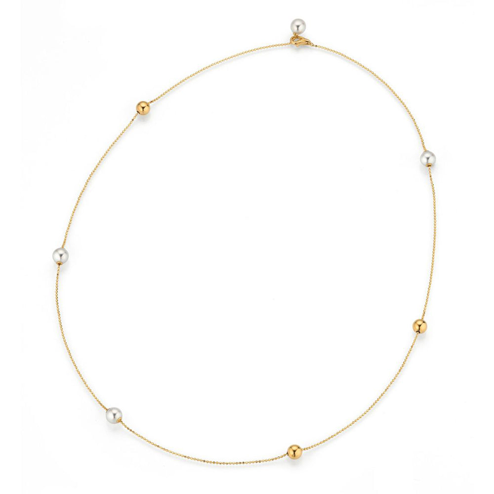 Yana Nesper Transformer 18ct Yellow Gold Akoya Pearl And Gold Sphere Necklace TR15