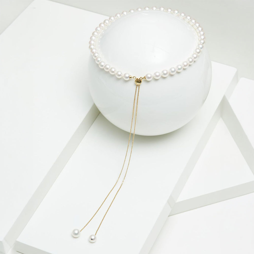 Yana Nesper Transformer 18ct Yellow Gold Akoya Pearl Necklace TR9